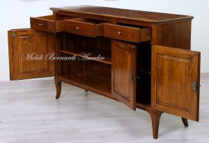 Classic Venetian style solid walnut sideboard with saber legs